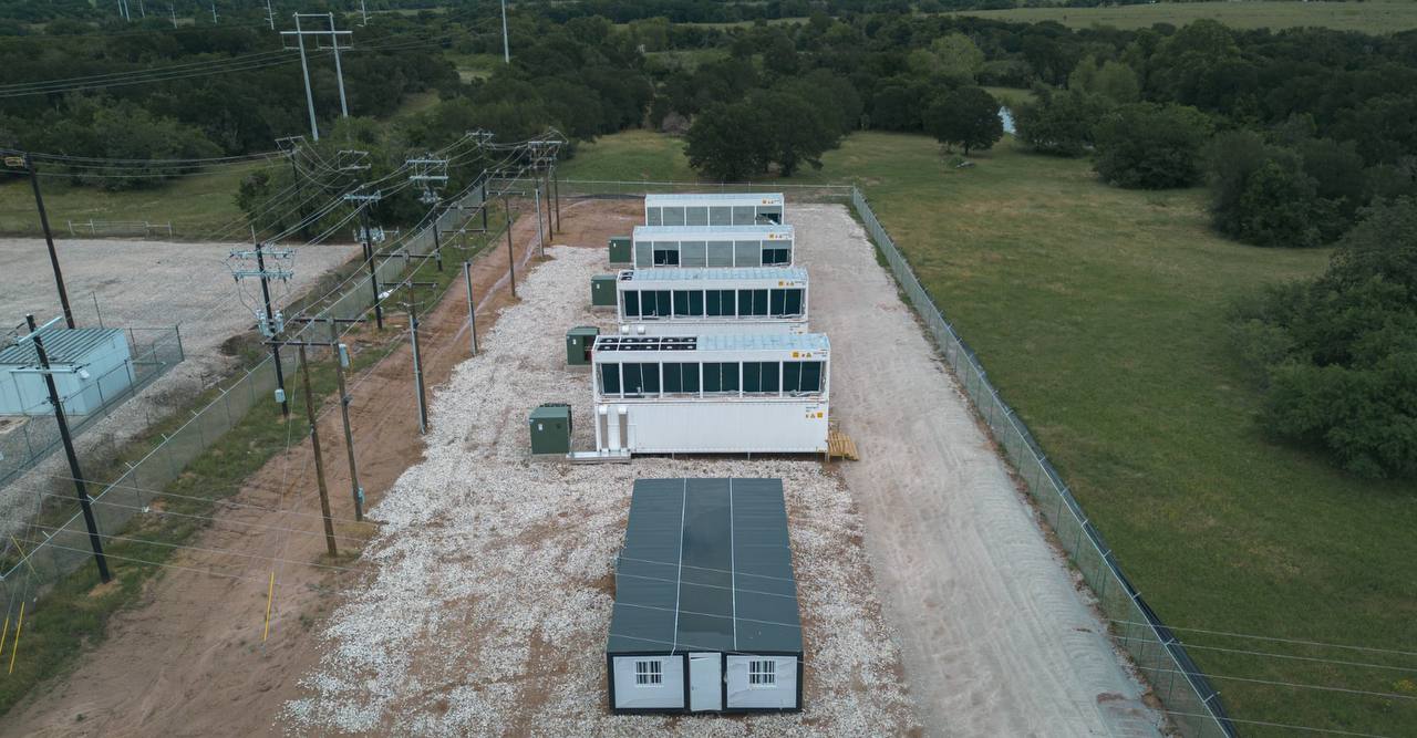 Hydro mining container yard from above